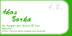akos borka business card